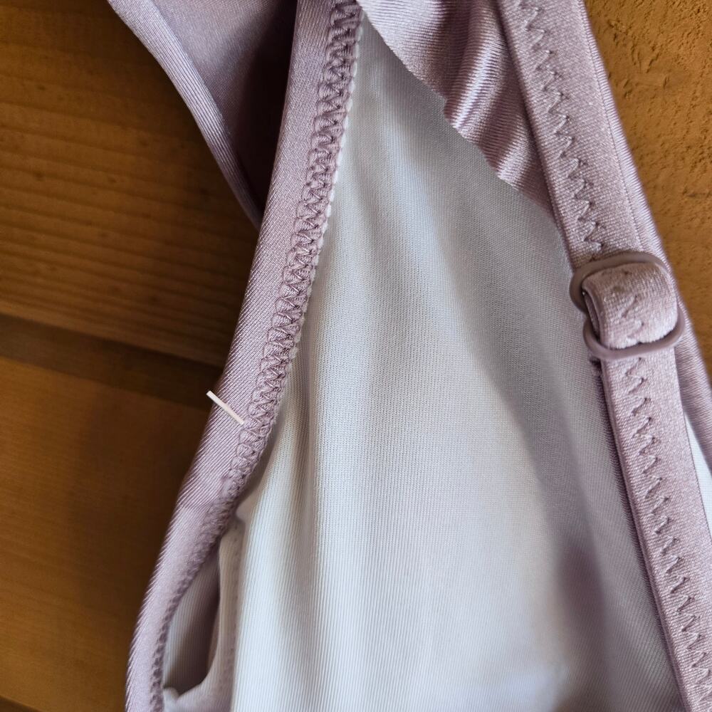 Victoria's Secret Ruffle One Piece Plunge Swimsuit PINK Swim High Cut L NWOT - Picture 5 of 7
